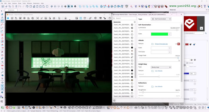 User interface Enscape ketika sedang rendering scene interior
