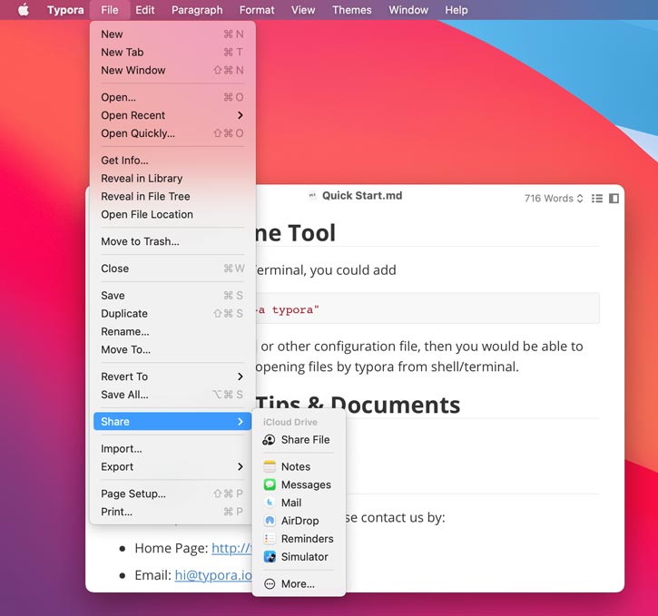 Typora Full Version tampilan user interface dengan editor markdown dan file browser