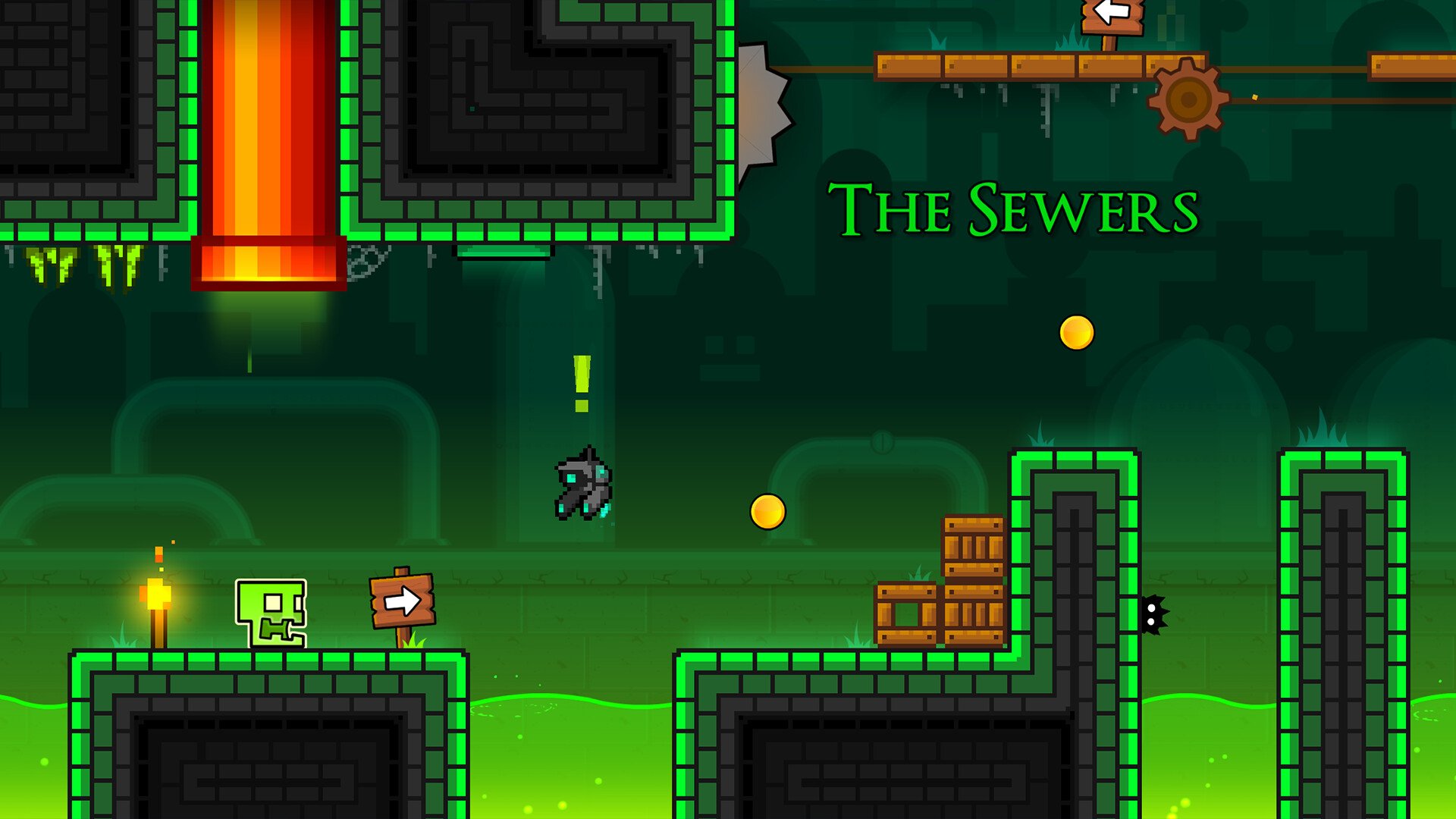 Geometry Dash the sewers level gameplay