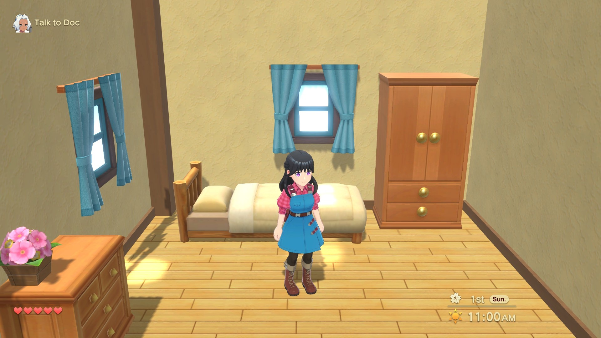 Harvest Moon Winds of Anthos character decorating house