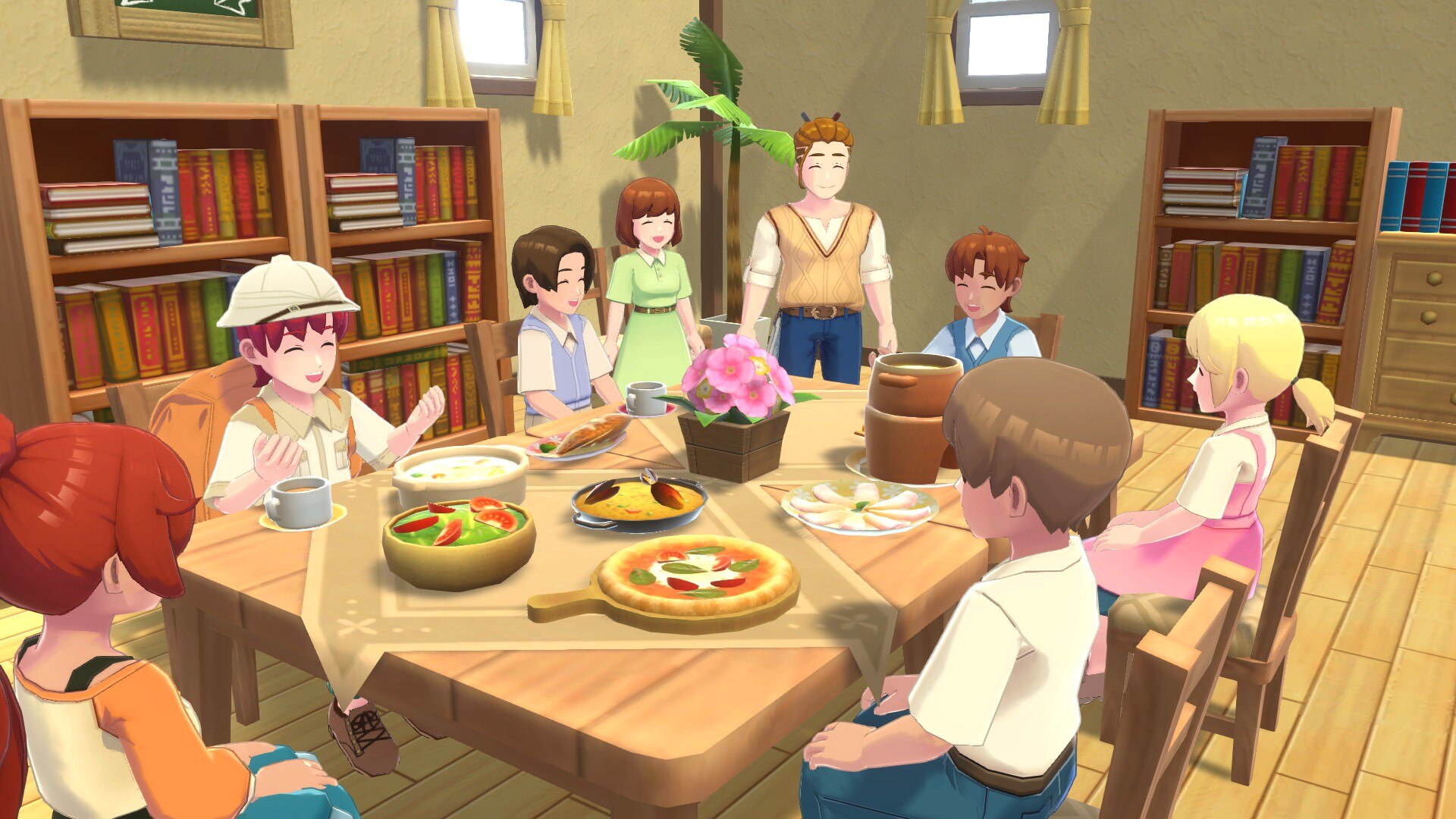 Harvest Moon Winds of Anthos dinner with villagers